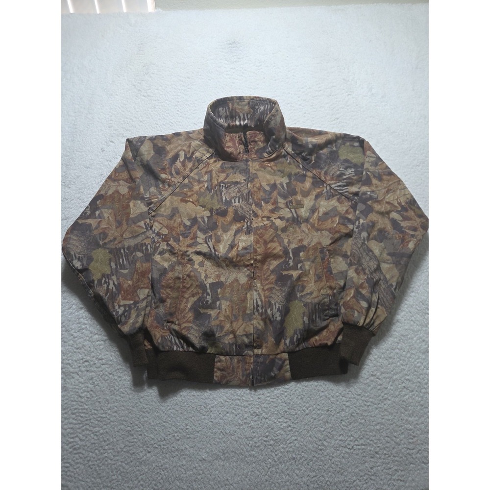 VTG Woolrich Mossy Oak Camouflage Forest Floor Full Zip Hunting Jacket Size M‎